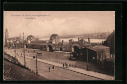 AK Hamburg-St.Pauli, Die Neuen St. Pauli-Landungsbrücken  - Mitte