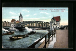 AK Hamburg, Grosse Wandrahmsbrücke, Erbaut 1907-1909  - Mitte