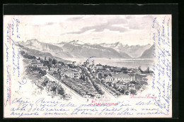 Künstler-AK Lausanne, Derrière-Bourg  - Lausanne