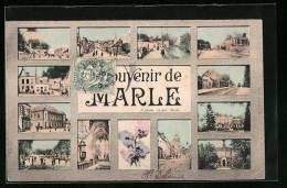 CPA Marle, La Gare, L'Église, Une Rue  - Other & Unclassified