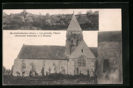 CPA Mortefontaine, Vue Générale, L'Eglise, Monument Historique Et Le Donjon  - Sonstige & Ohne Zuordnung