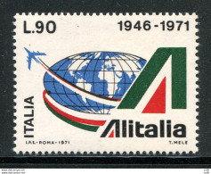 Alitalia Lire 90 Varietà Verde Spostato In Alto - Plaatfouten En Curiosa