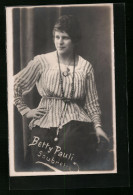 AK Soubrette Betty Pauli Im Portrait  - Musique Et Musiciens