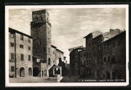 Cartolina S. Gimignano, Piazza Della Cisterna  - Andere & Zonder Classificatie