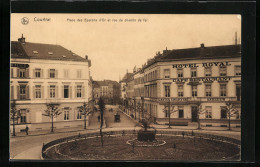 AK Courtrai, Place Des Eperons D`Or Et Rue Du Chemin De Fer  - Other & Unclassified