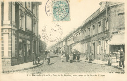 59)   DENAIN  -  Rue De La Station Vue Prise De La Rue De Villars - Denain