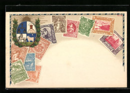 Lithographie Uruguay, Sammlung Briefmarken Mit Staatswappen  - Postzegels (afbeeldingen)