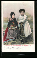 AK Minden I. W., Junge Mit Tabakspfeife Und Mädchen In Tracht  - Costumes