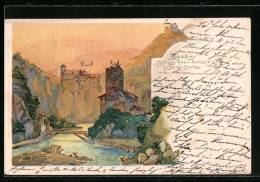 Artista-Cartolina Sign. Hirschmann: Bozen, Schloss Ried Mit Runkelstein  - Bolzano