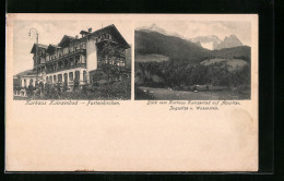 AK Partenkirchen, Hotel Kurhaus Kainzenbad, Blick Vom Kurhaus Auf Alpspitze, Zugspitze Und Waxenstein  - Zugspitze