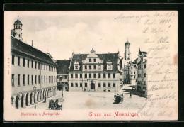 Relief-AK Memmingen, Marktplatz Und Amtsgericht  - Autres & Non Classés