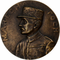 France, Médaille, Maréchal Foch, Commandant Des Armées, 1918, Bronze - Other & Unclassified