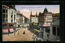 AK Hamburg, Zigarrenfabrik Am Rödingsmarkt Mit Strasse Alterwall Und Strassenbahn  - Tram