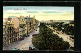 AK Buenos Aires, Paseo De Julio, Strassenbahn  - Tramways