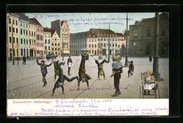 AK Düsseldorf, Strassenpartie Mit Geschäften, Radschlägern Und Strassenbahn  - Tram