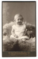 Fotografie Bruno Wendsche, Dresden-N., Leipzigerstrasse 58, Kleinkind Im Hemd Mit Einem Spielzeugpferd  - Anonyme Personen