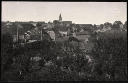 Fotografie Brück & Sohn Meissen, Ansicht Mutzschen I. Sa., Blick Auf Die Stadt Mit Kirchturm  - Orte