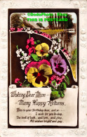 R452332 Wishing Dear Mum Many Happy Returns. Flowers. RP. 1935 - Wereld
