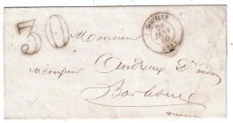 55 MEUSE SOUILLY LAC TAD Type 15 Du 28/01/1860 Taxe DT 30 SUP - 1849-1876: Periodo Clásico