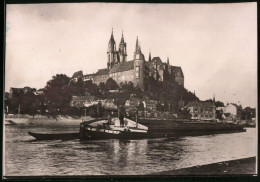 Fotografie Brück & Sohn Meissen, Ansicht Meissen I. Sa., Beladener Frachtkahn Mit Blick Zur Albrechtsburg  - Plaatsen