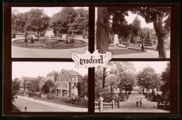 Fotografie Brück & Sohn Meissen, Ansicht Freiberg I. Sa., St. Johannisstift, Albertpark Und Schlossplatz, Spiegelverk  - Orte