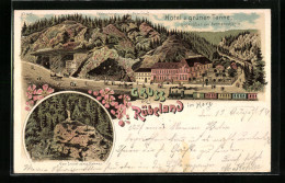 Lithographie Rübeland, Hotel Z. Grünen Tanne Gegenüber Der Hermannshöhle  - Autres & Non Classés