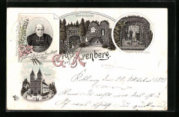 Lithographie Arenberg, Grotte Von Lourdes Und Kirche  - Autres & Non Classés