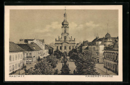 AK Rastatt, Kaiserstrasse Mit Kirche Aus Der Vogelschau  - Rastatt