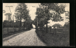 AK Ahrensbök, Strassenpartie Mit Windmühle  - Mulini A Vento