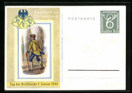 Künstler-AK Reichsbund Der Philatelisten, Tag Der Briefmarke 7. Januar 1940, Postbote, Ganzsache  - Briefmarken (Abbildungen)