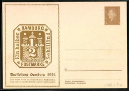 Künstler-AK Hamburg, Postmarke, Ein Halber Schilling, Ausstellung 1931, Ganzsache  - Briefmarken (Abbildungen)