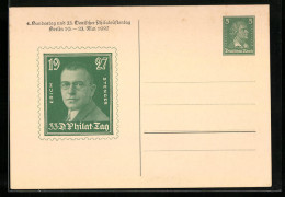 AK Berlin, 4. Bundestag Und 33. Deutscher Philatelistentag 1927, Erich Stenger, Ganzsache  - Postzegels (afbeeldingen)
