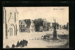 AK Marne I. Holst., Kirchenportal Und Denkmal Am Marktplatz  - Other & Unclassified