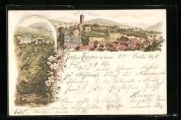 Lithographie Eppstein I. T., Hotel Kaiser-Tempel, Totalansicht Aus Der Vogelschau  - Autres & Non Classés