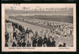 AK Berlin-Grunewald, Deutsches Stadion, Waldlauf-Beginn  - Andere & Zonder Classificatie