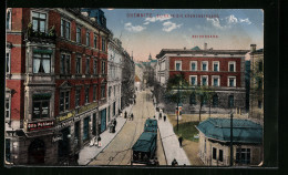 AK Chemnitz, Strassenabhn In Der Kronenstrasse Mit Blick Zur Reichsbank, Strassenbahn  - Tramways