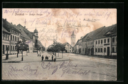 AK Jessnitz I. Anh., Passanten In Der Hauptstrasse  - Other & Unclassified