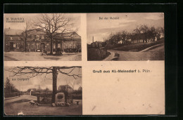 AK Kl.-Meinsdorf B. Plön, Gasthaus Von M. Wahrlich, Strassenpartie Bei Der Meierei Und Dorfplatz  - Ploen