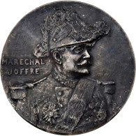 France, Médaille, Joffre, Maréchal De France, 1914, Bronze Argenté - Andere & Zonder Classificatie