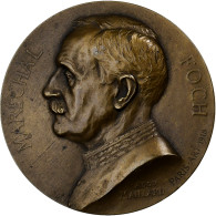 France, Médaille, F. Foch, Maréchal De France, 1918, Bronze, Aug.Maillard - Sonstige & Ohne Zuordnung