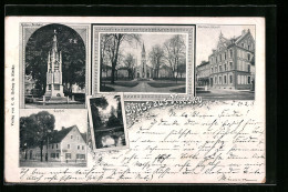 AK Niesky, Kriegerdenkmal, Schloss Ullersdorf, Gasthof Und Mädchenanstalt  - Niesky