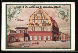 Künstler-AK Burgstädt, Hotel Deutsches Haus  - Burgstaedt