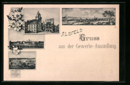 AK Alsfeld, Totalansicht, Gewerbe-Ausstellung, Schloss Romrod  - Tentoonstellingen