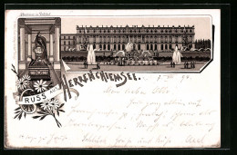 Vorläufer-Lithographie Herrenchiemsee, Neues Schloss, Pfauenvase Im Vestibül, 1894  - Otros & Sin Clasificación