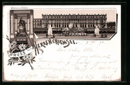 Vorläufer-Lithographie Herrenchiemsee, Neues Schloss, Pfauenvase Im Vestibül, 1894  - Autres & Non Classés