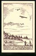 Künstler-AK Ganzsache PP81C12 /01: Badisch-württembergischer Segelflugwettbewerb 1926, Segelflugzeuge Und Beobachter  - Otros & Sin Clasificación