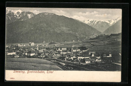 Cartolina Sterzing /Tirol, Ortsansicht Mit Brennerbahn  - Autres & Non Classés