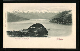 Cartolina Bellagio, Panorama Dei Tre Laghi  - Autres & Non Classés