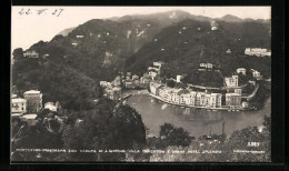 Cartolina Portofino, Panorama Con Veduta Di S. Giorgio, Villa Canervon E Grand Hotel Splendid  - Otros & Sin Clasificación