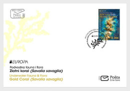 Montenegro 2024 Europa CEPT Underwater Fauna & Flora Gold Coral FDC - Montenegro